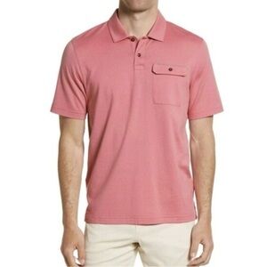 Ted Baker quiet, luxury, preppy beach, minimalist, normcore Coral Polo Shirt